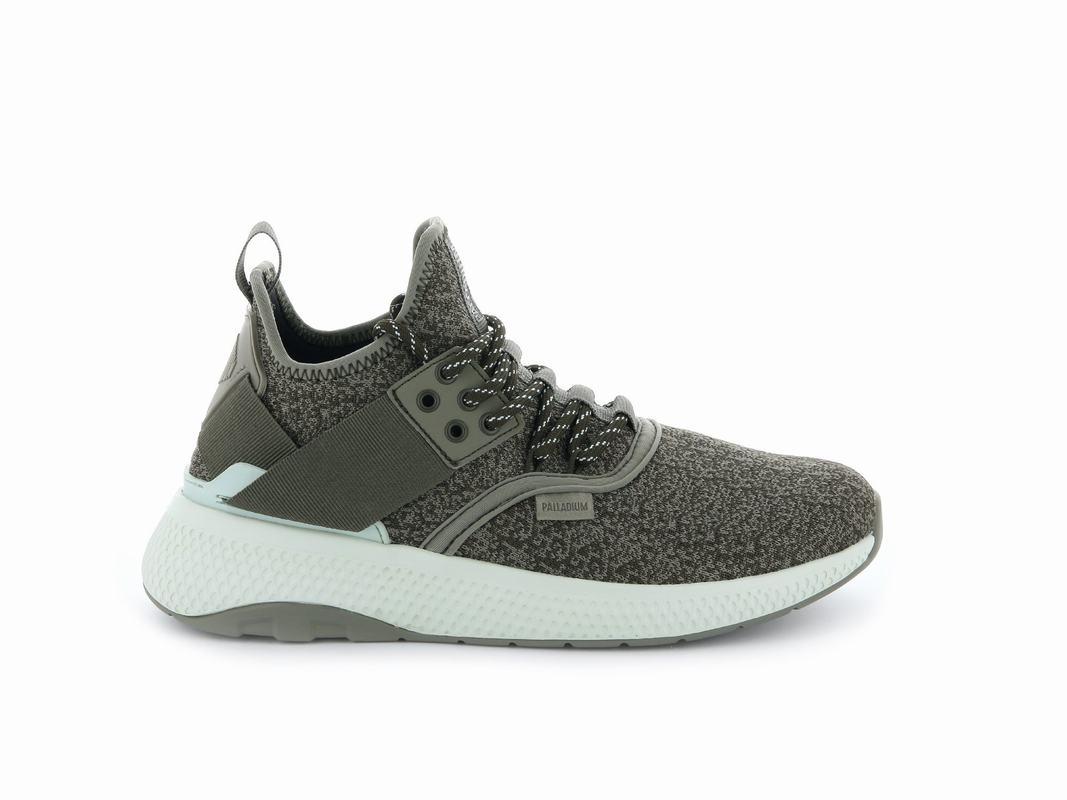 Palladium Ax_eon Lace Knit Women's Low Top Sneakers Olive (DCML74602)